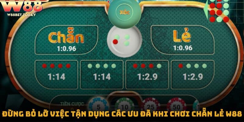 Đừng bỏ lỡ việc tận dụng các ưu đã khi chơi chẵn lẻ w88